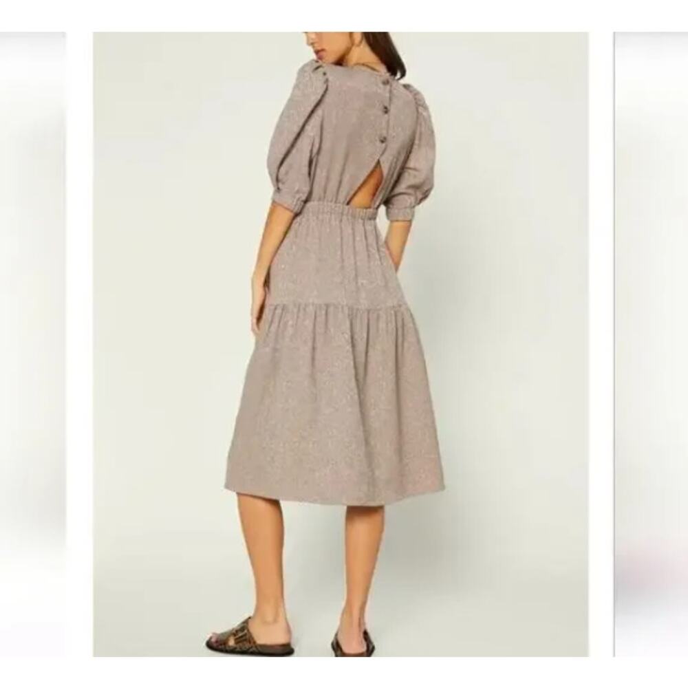 Anthropologie Gray/ Tan Midi Dress - Picture 2 of 7